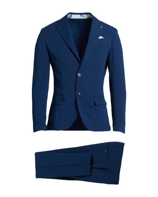 Bob Blue Midnight Suit Polyester, Viscose, Elastane for men