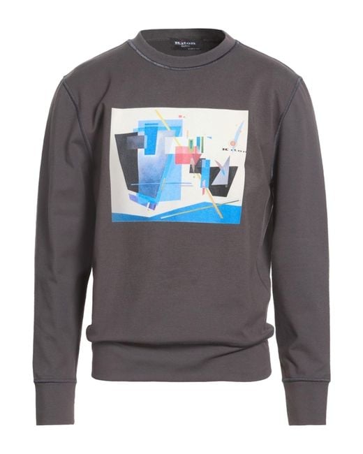 Kiton Gray Sweatshirt Cotton, Elastane for men