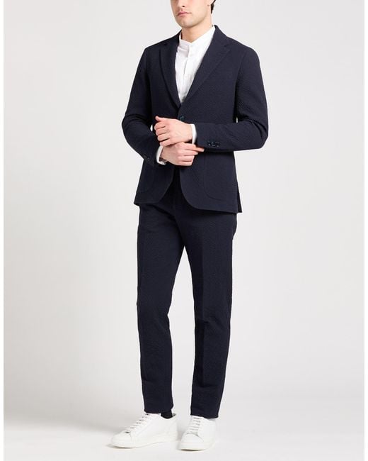 Lardini Blue Suit Cotton, Elastane for men