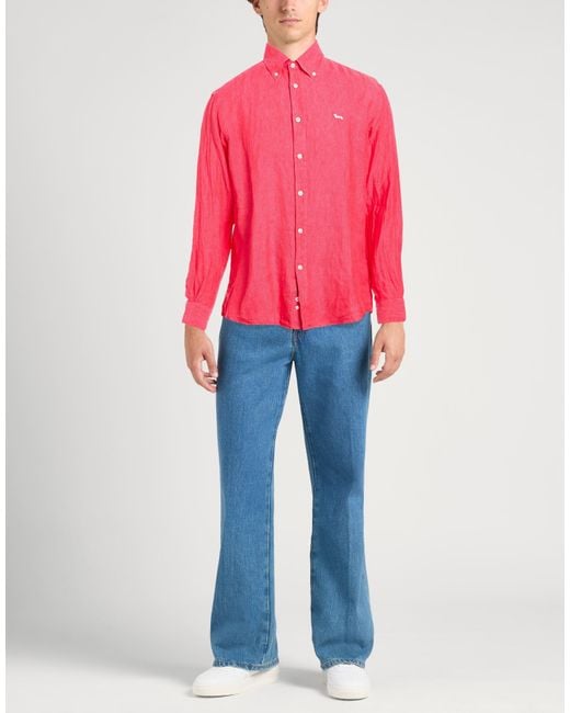 Harmont & Blaine Pink Shirt Linen for men
