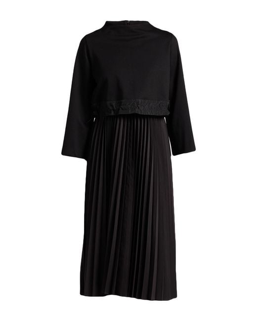 MEIMEIJ Black Midi Dress Viscose, Polyamide, Elastane, Polyester