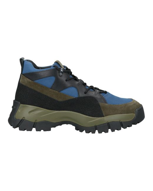 Tod's Blue Ankle Boots Leather, Textile Fibers for men