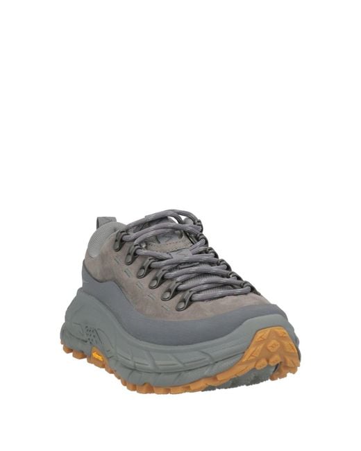 Hoka One One Gray Sneakers Leather, Synthetic Material