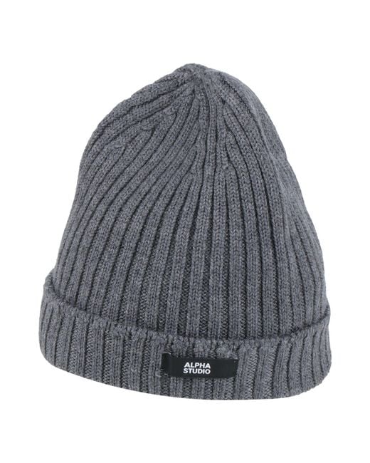 Alpha Studio Gray Hat Merino Wool for men