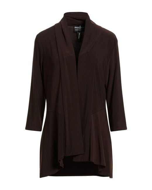 FRANK LYMAN Black Dark Cardigan Polyester, Elastane