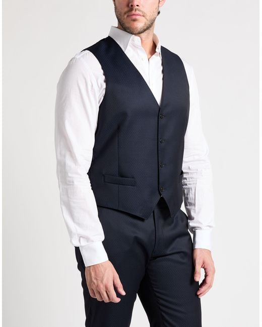 Luigi Bianchi Blue Midnight Suit Wool for men