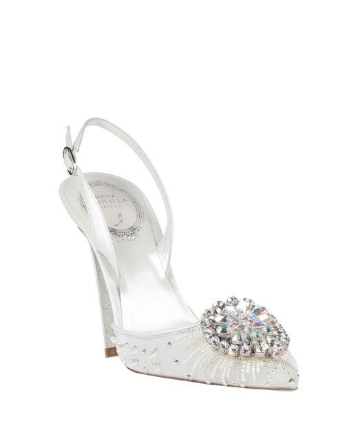 Rene Caovilla White Pumps Textile Fibers