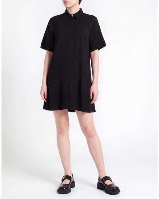 Ganni Black Mini Dress Viscose, Ecovero Viscose