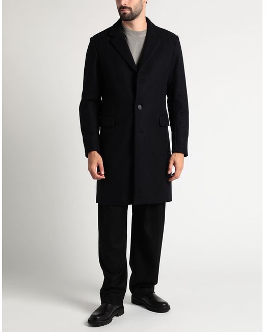Sandro Black Coat Wool, Polyamide, Cashmere for men