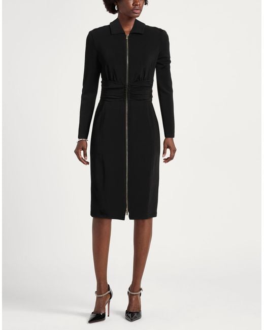 Pinko Black Midi Dress Viscose, Polyamide, Elastane