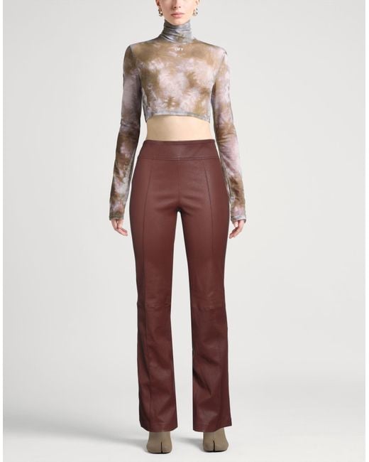 Helmut Lang Purple Pants Lambskin