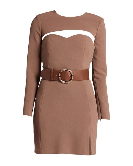 Elisabetta Franchi Brown Mini Dress Polyamide, Elastane, Synthetic Fibers