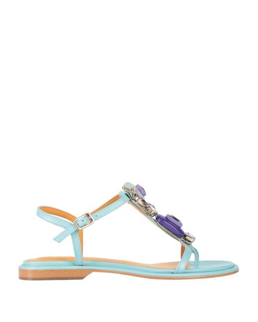 Apepazza Blue Thong Sandal Leather