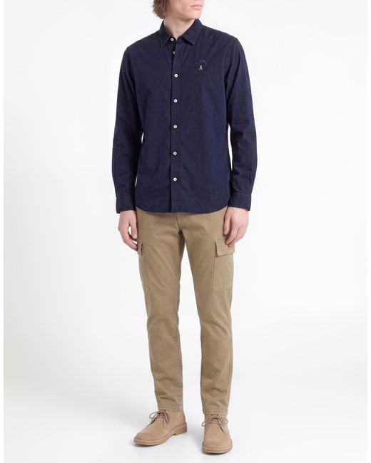 Aeronautica Militare Blue Midnight Shirt Cotton, Elastane for men