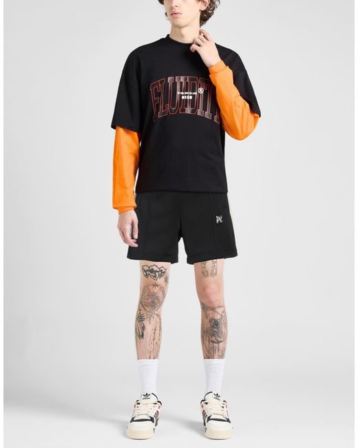 Palm Angels Black Shorts & Bermuda Shorts Polyester for men