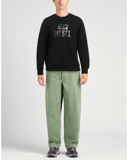 DIESEL Black Sweatshirt Cotton, Elastane for men