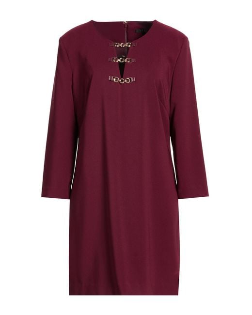 Kocca Purple Burgundy Mini Dress Polyester, Elastane