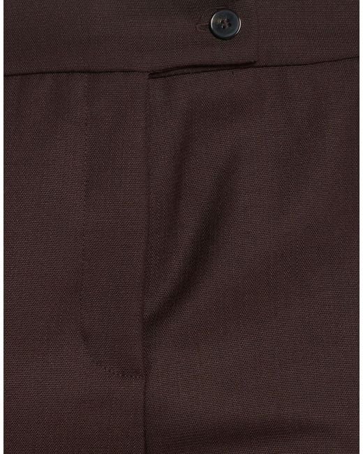 Marella Brown Pants Polyester, Virgin Wool