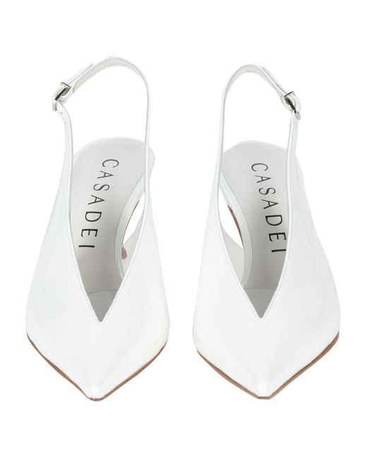 Casadei white hot sale pumps