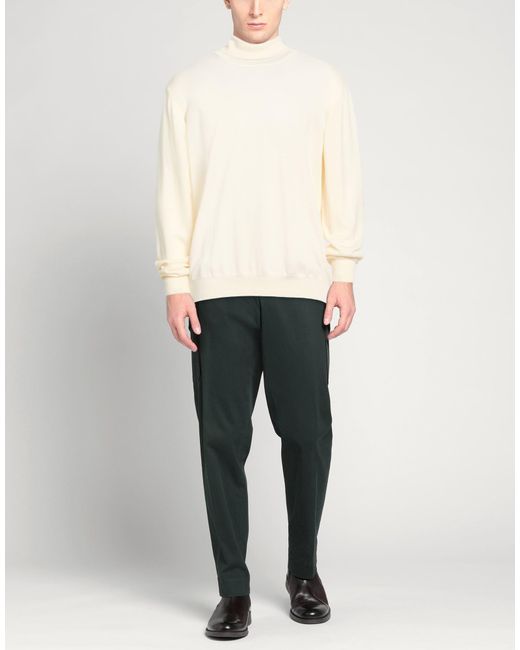 Barba Napoli White Cream Turtleneck Virgin Wool for men