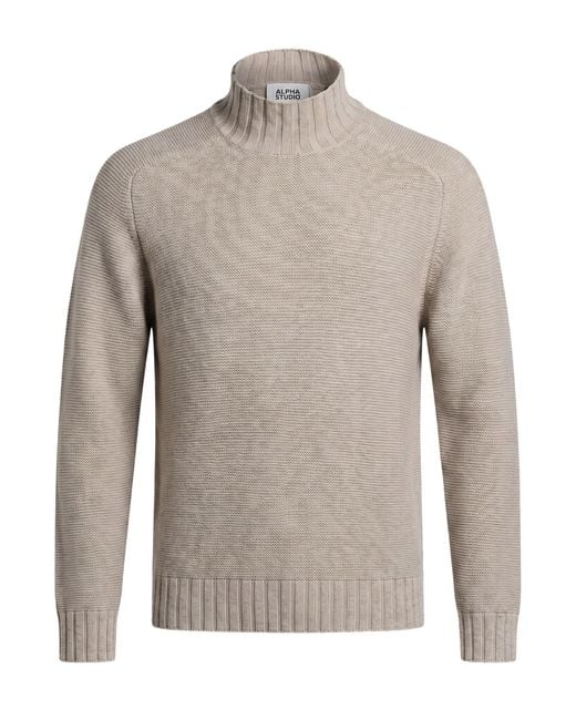 Alpha Studio Gray Turtleneck for men