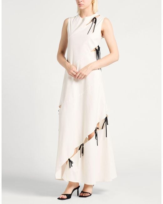Eudon Choi Natural Maxi Dress Cotton, Elastane