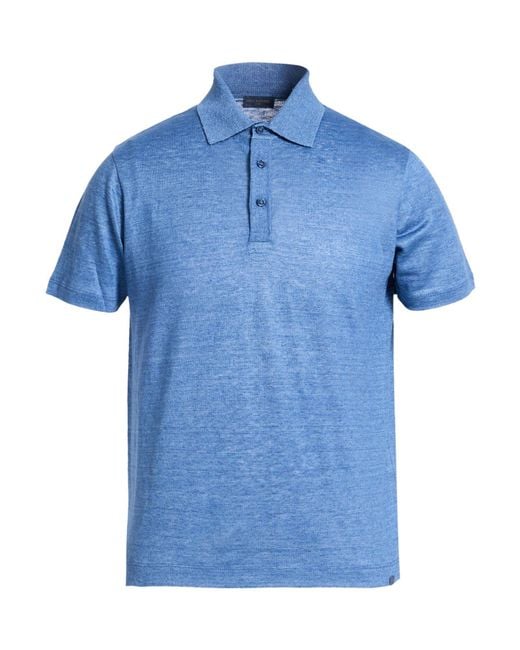 Paul & Shark Blue Azure Polo Shirt Linen for men