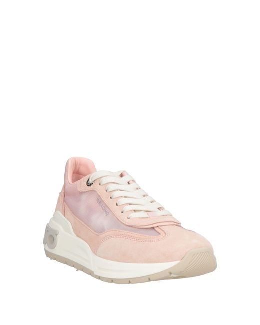 Ferragamo Pink Sneakers Calfskin, Textile Fibers