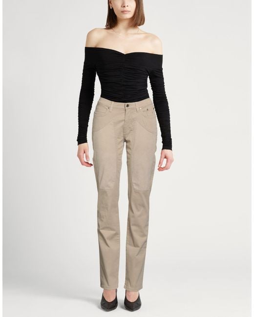 Jeckerson Natural Sand Pants Cotton, Elastane, Polyester, Polyurethane