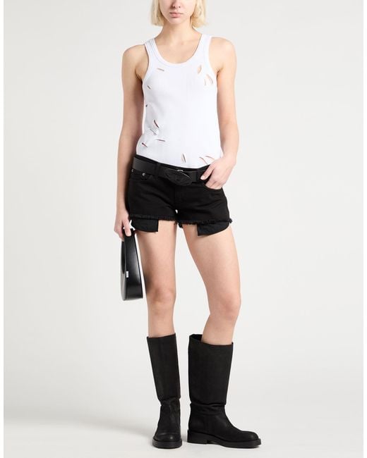 Gaelle Paris White Tank Top Polyester, Elastane