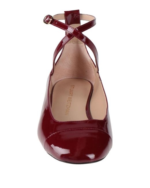 Stuart Weitzman Red Ballet Flats Leather