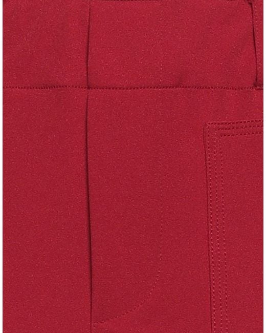 RUE DU BAC Red Pants Polyester, Viscose, Elastane