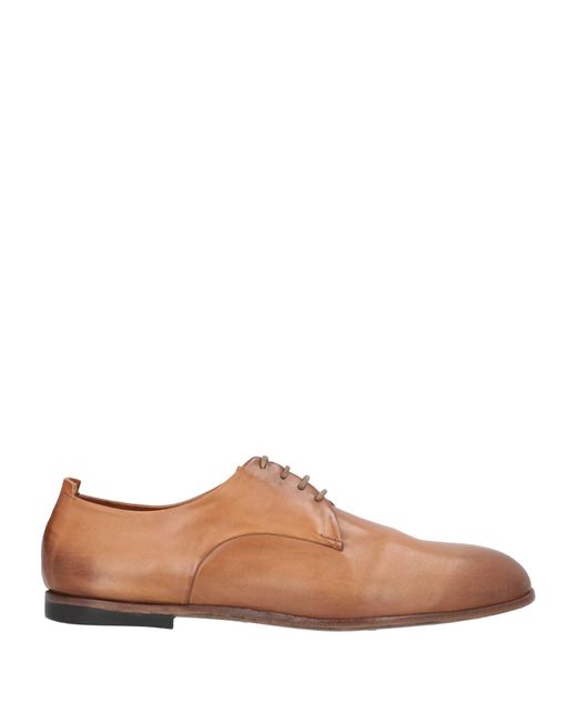 Silvano Sassetti Brown Camel Lace-Up Shoes Leather for men