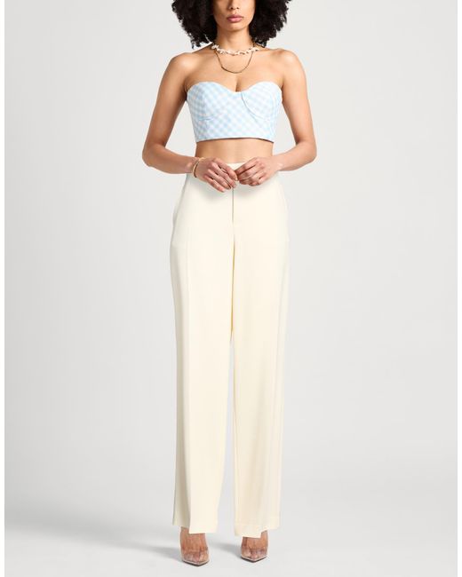 Blumarine White Ivory Pants Viscose, Elastane