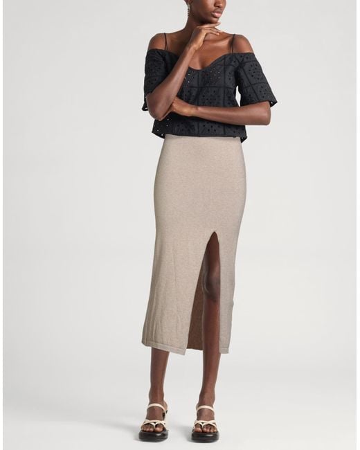 Dixie Natural Midi Skirt Viscose, Metallic Polyester, Polyamide, Polyester