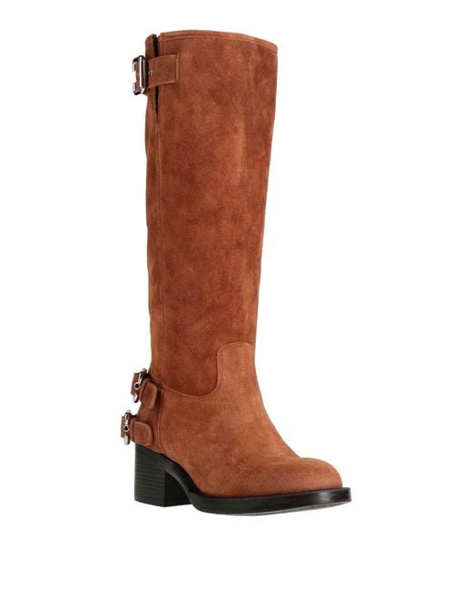 Chloé Brown Camel Boot Leather