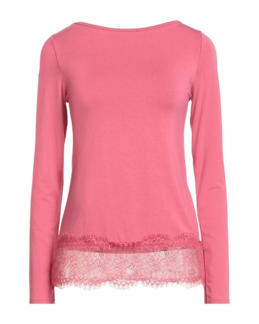 Twenty Easy By Kaos Pink T-Shirt Viscose, Elastane