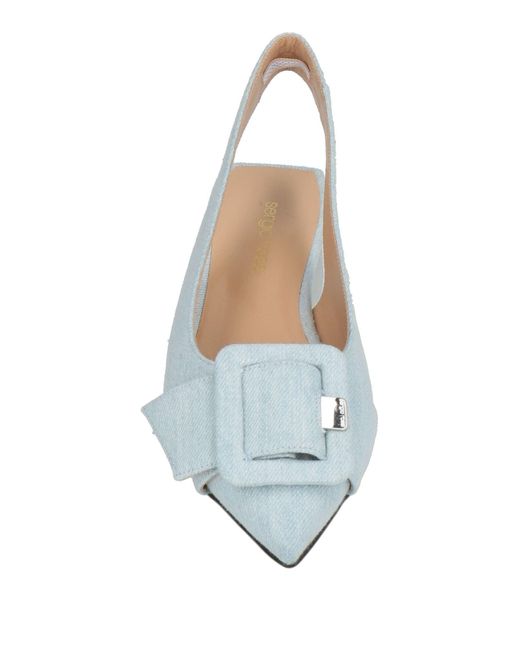 Sergio Rossi White Ballet Flats Textile Fibers