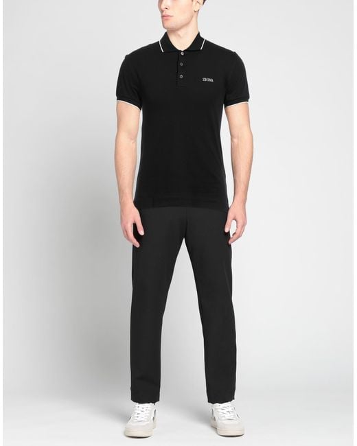 Zegna Black Polo Shirt for men
