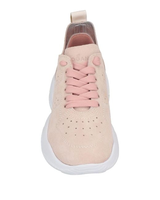 Hogan Pink Antique Rose Sneakers Leather, Textile Fibers