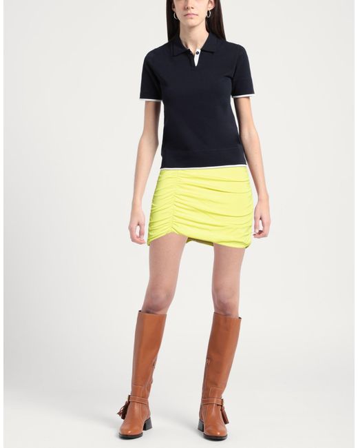 SIMONA CORSELLINI Yellow Mini Skirt Viscose, Elastane