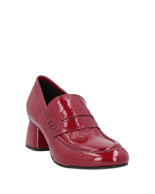 Carmens Red Burgundy Loafers Leather
