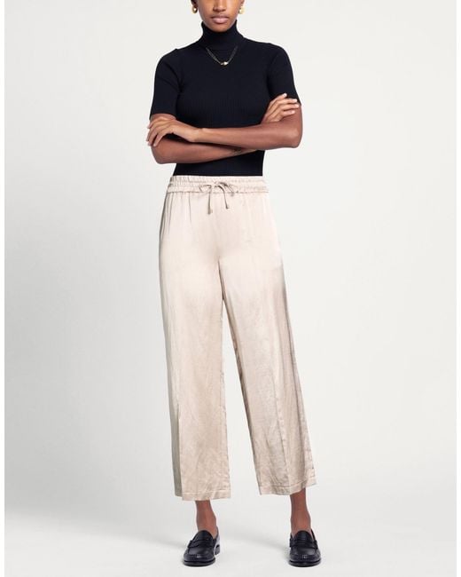 Cambio Natural Taupe Pants Viscose, Linen, Cotton