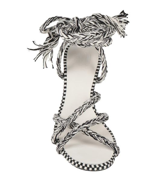 Amambaih White Sandals Textile Fibers
