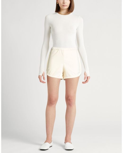 Jil Sander Natural Ivory Shorts & Bermuda Shorts Cotton, Polyester
