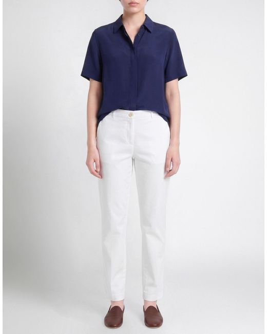 Elena Miro White Pants Cotton, Polyester, Elastane