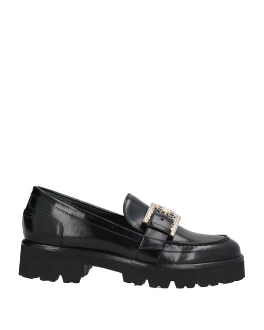 Rene Caovilla Black Loafers Leather