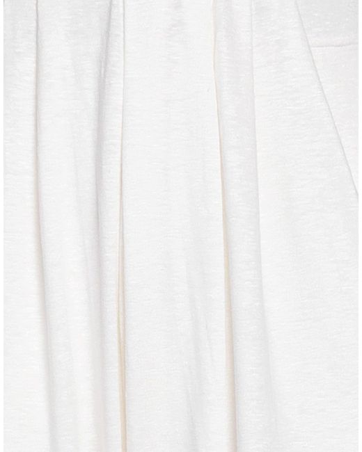Malo White Pants Linen, Elastane