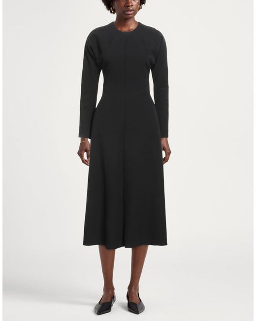 Semicouture Black Maxi Dress Polyester, Elastane