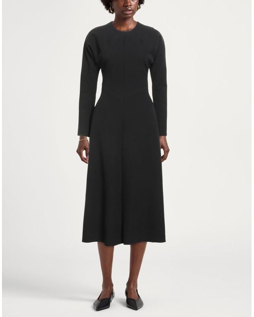Semicouture Black Maxi Dress Polyester, Elastane